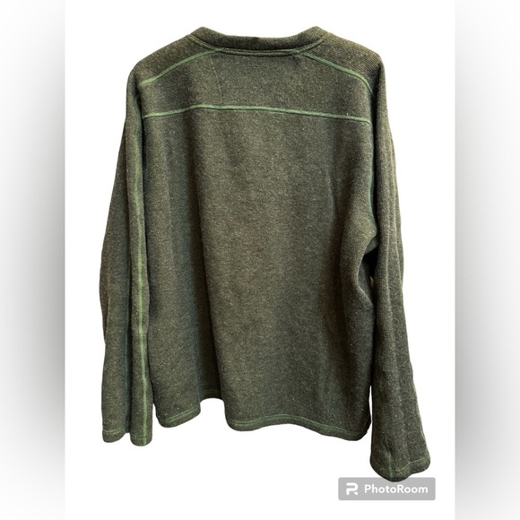 WOOL EXOFICCIO WOOL Donegal V Neck Men’s Sweater Green Size Medium Soft EUC - Picture 3 of 11